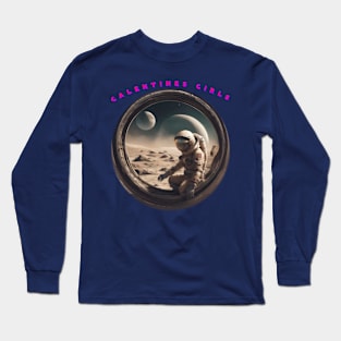 Galentine girl entering space capsule Long Sleeve T-Shirt